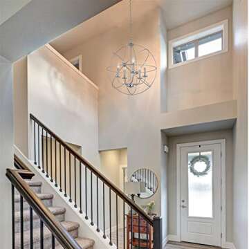 Kira Home Orbits II Large 24" 5-Light Modern Sphere/Orb Chandelier, Chrome Finish