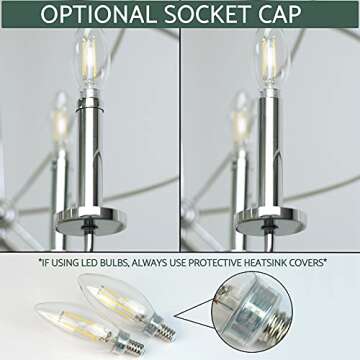 Kira Home Orbits II Large 24" 5-Light Modern Sphere/Orb Chandelier, Chrome Finish