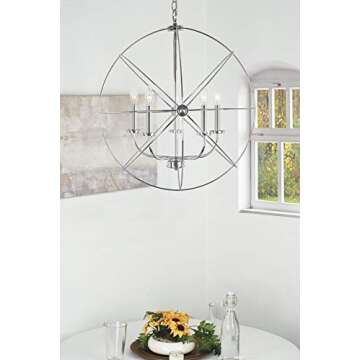 Kira Home Orbits II Large 24" 5-Light Modern Sphere/Orb Chandelier, Chrome Finish