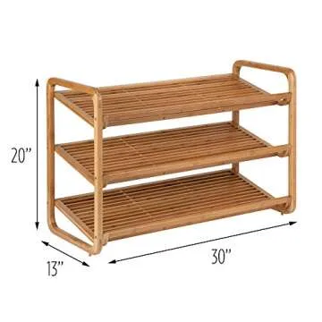 Sustainable Bamboo 3-Tier Shoe Shelf for Stylish Storage