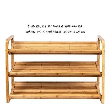 Sustainable Bamboo 3-Tier Shoe Shelf for Stylish Storage