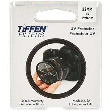 Tiffen 52UVP Slim 52mm UV Protection Filter for Camera Lens, Clear Optical Glass, Impact Resistant, MADE IN USA