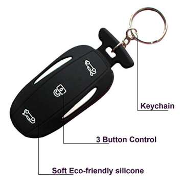 RAYSUN Key Fob Cover for Tesla Model X - Soft Silicone Duo