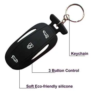 RAYSUN Key Fob Cover for Tesla Model X - Soft Silicone Duo