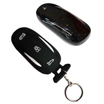 RAYSUN Key Fob Cover for Tesla Model X - Soft Silicone Duo