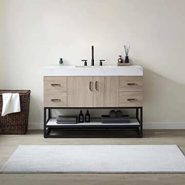 VINNOVA Toledo 48-Inch Bathroom Vanity in Light Walnut