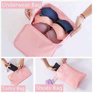 OEE 6 pcs Luggage Packing Organizers Packing Cubes Set for Travel