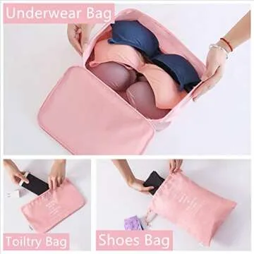 OEE 6 pcs Luggage Packing Organizers Packing Cubes Set for Travel