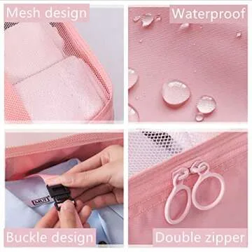 OEE 6 pcs Luggage Packing Organizers Packing Cubes Set for Travel