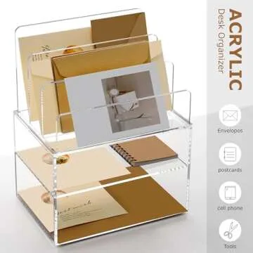 Stylish DINGHUO Acrylic Desk Organizer for Office and Home