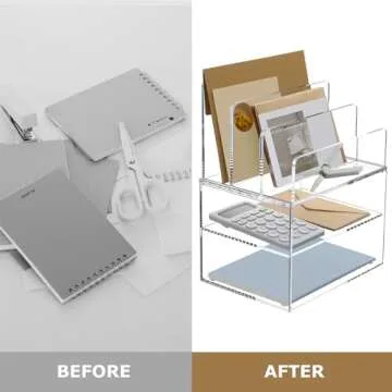 Stylish DINGHUO Acrylic Desk Organizer for Office and Home