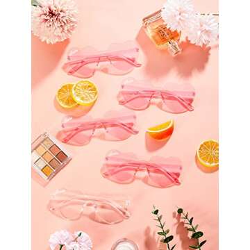 Dunzy 18 Pairs Heart Shaped Sunglasses for Parties