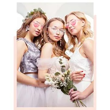Dunzy 18 Pairs Heart Shaped Sunglasses for Parties