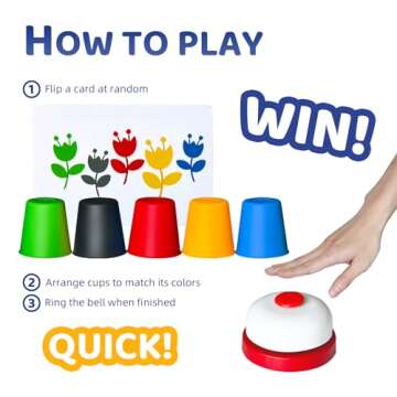 Pairez Toys Quick Stacking Cups Games for Kids, Classic Matching Cup Game, Speed Match Cups Games, P...