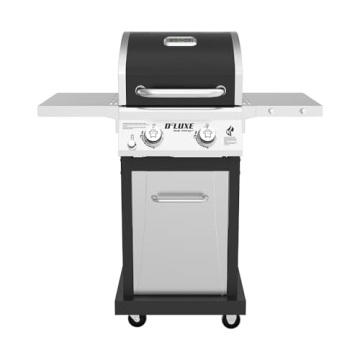 Nexgrill Deluxe 2-Burner Propane Gas Grill with Foldable Side Tables, 28,000BTUs, Convertible to Nat...