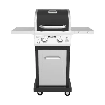 Nexgrill Deluxe 2-Burner Propane Gas Grill with Foldable Side Tables, 28,000BTUs, Convertible to Nat...