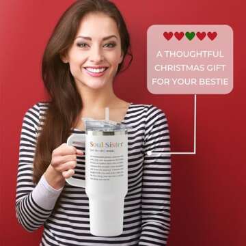 Friendship Gifts for Women Friends, Gifts for Best Friend - Gifts for Sister, Sisters Gifts - Sister Birthday Gifts - Galentines Day Gifts, Valentines Day Gifts for Friends Female - 40 Oz Tumbler