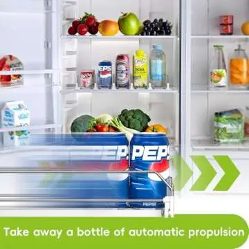 Soda Can Dispenser for Refrigerator,Self-Pushing Drink Organizer for Fridge, Width Adjustable Fridge...