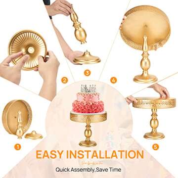 Elegant SINPUDA Gold Cake Stand for Any Occasion