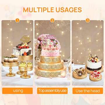 Elegant SINPUDA Gold Cake Stand for Any Occasion