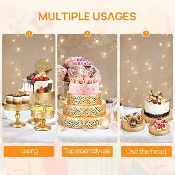 Elegant SINPUDA Gold Cake Stand for Any Occasion