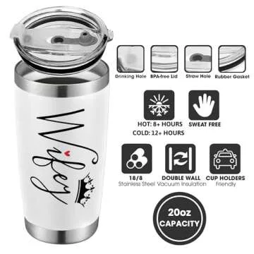 Durable 20 Oz Tumbler for Her - Perfect Gift from Husband