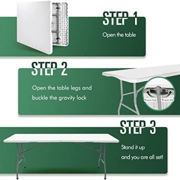 EDEBIBY 6-Foot Portable Folding Table for Events