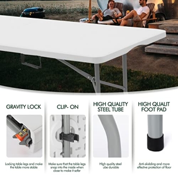EDEBIBY 6-Foot Portable Folding Table for Events
