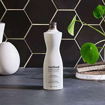 Method Gel Dish Soap, Citrus Grove, Biodegradable Formula, Tough on Grease, 18 Fl Oz (Pack of 6)