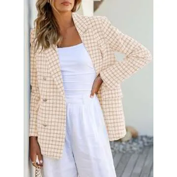 Stylish Happy Sailed Women's Plaid Blazer for Every Occasion