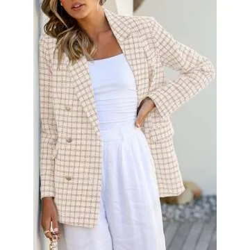 Stylish Happy Sailed Women's Plaid Blazer for Every Occasion
