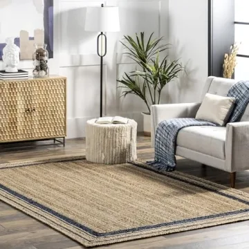 nuLOOM Rikki Coastal Braided Jute Area Rug - Eco-Friendly, Stylish Design, Perfect for Any Room