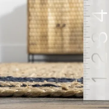 nuLOOM Rikki Coastal Braided Jute Rug 10x14 in Navy
