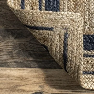 nuLOOM Rikki Coastal Braided Jute Rug 10x14 in Navy