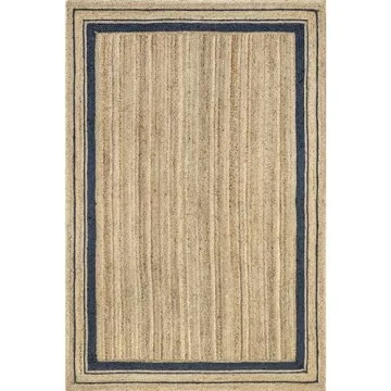 nuLOOM Rikki Coastal Braided Jute Rug 10x14 in Navy