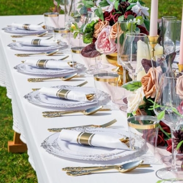 Nervure 350PCS Gold Plastic Plates Set for Events