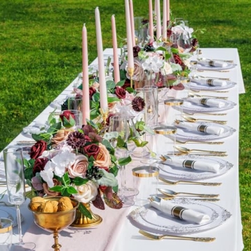 Nervure 350PCS Gold Plastic Plates Set for Events