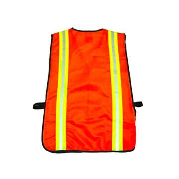 G & F 41113 Industrial Safety Vest with Reflective Stripes, Neon Orange