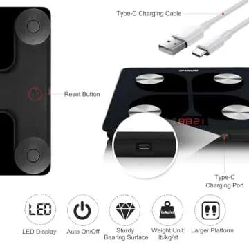 RENPHO Rechargeable Smart Scale, Digital Weight Scale for Body Weight, Bathroom Scale with BMI and B...