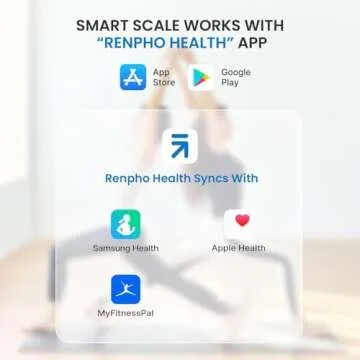 RENPHO Rechargeable Smart Scale, Digital Weight Scale for Body Weight, Bathroom Scale with BMI and Body Fat, FSA HSA Eligible, Body Composition Monitor with Smartphone App, 396 lbs, Elis 1