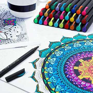 Tebik 45 Pack Planner Pens Colored Pens, 40 Colors Pens with 5 Stencils, Fineliners for Journal Planner Note Calendar Writing Coloring, Drawing, School Office Art Supplies