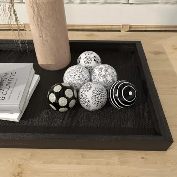 Decorative Ceramic Floral Orbs Set of 6 - 3"