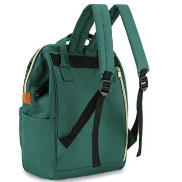 Himawari Laptop Backpack for Women&Men,Wide Open Large USB Charging Port 15.6 Inch Laptop Doctor College Work Bag(9001-FUGL)