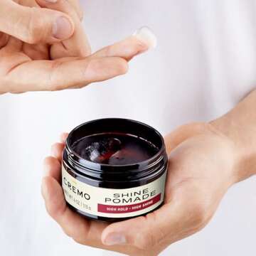 Cremo Hair Pomade for Men - Premium Barber Grade Pomade, High Hold & Shine, Hair Styling, 4 Oz