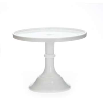 Milk White 9" Glass Cake Stand - Made in the USA By Mosser Glass,9x8x11