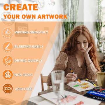 24 Colors Acrylic Paint Pens, Dual Tip Acrylic Paint Markers with Brush Tip and Fine Tip, Acrylic Pens for Rock Painting, Wood, Canvas, Stone, Glass, Ceramic,DIY Crafts Making Art Supplies