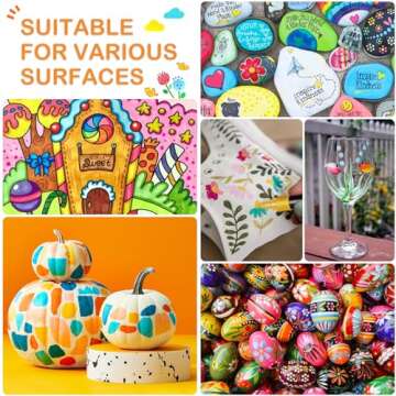 24 Colors Acrylic Paint Pens, Dual Tip Acrylic Paint Markers with Brush Tip and Fine Tip, Acrylic Pens for Rock Painting, Wood, Canvas, Stone, Glass, Ceramic,DIY Crafts Making Art Supplies