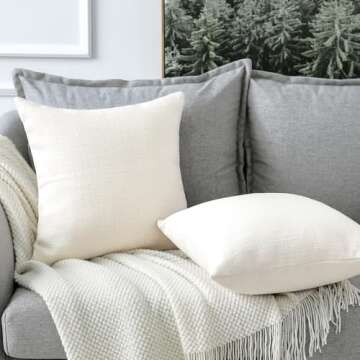 Decorative OTOSTAR Linen Pillow Covers Set of 2 for Home