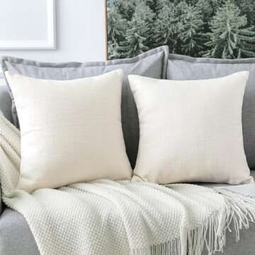 Decorative OTOSTAR Linen Pillow Covers Set of 2 for Home