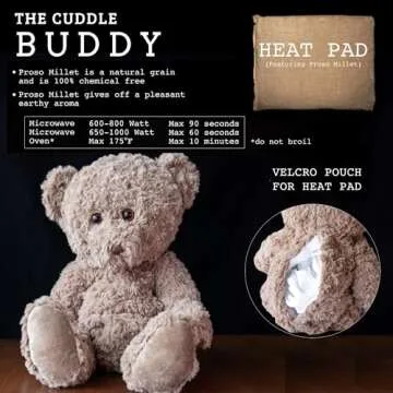 Lulumaia Cute Plush Stuffed Animal Heating Pad for Period Cramps - Ideal Portable Heating Pad for Menstrual Cramps - Microwavable Stuffed Animal for Girls, Women, Kids, Pets (Bear)